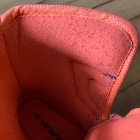 Baby size 6 carters Dino light up snow boots blue orange Velcro - Picture 3 of 6